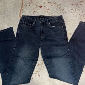 True Religion Women's Dark Indigo Straight Leg Jeans